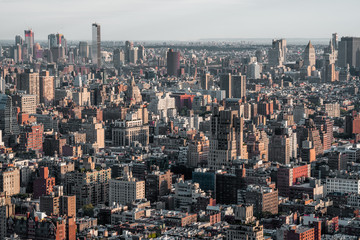 New York skyline view from above the city. 