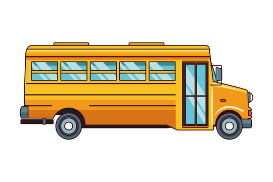 school bus icon cartoon isolated