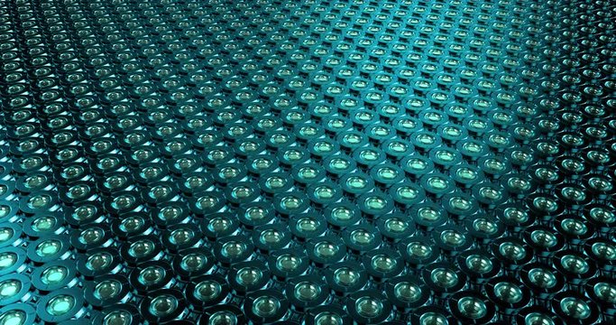 Metal elements motion loop turquoise background