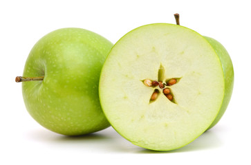Green apple isolated on white background cutout