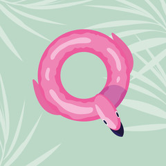 Summer flamingo float design vector illustratio