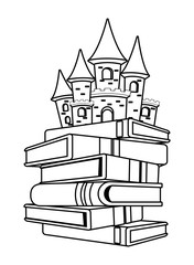 fantasy book with stories character black and white