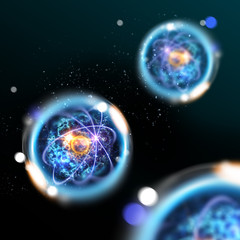 Atomic Particle 3D Illustration