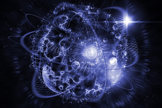 Atomic Particle 3D Illustration