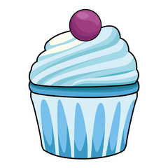 cup cake icon cartoon isolated
