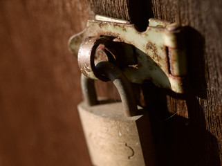 old door lock and key