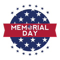 Memorial day banner with a stars - Vector