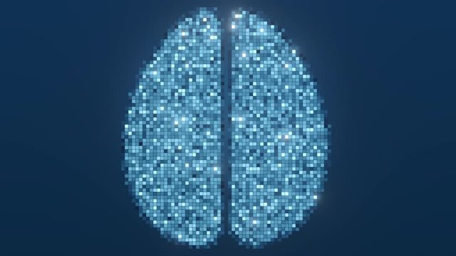 Scanning human brain. Conceptual loopable motion background