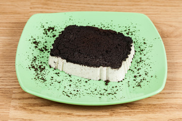 Tasty dessert of milk made with black cookies