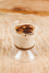 Tasty milk dessert made with coffee