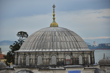 Fototapeta na wymiar Istanbul, Turkey– January 18 , 2013, Mosque of the Istanbul city
