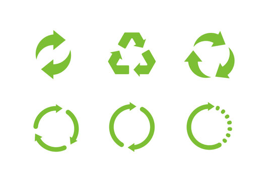 Set of Recycle Signs. Isolated Vector Illustration