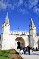 Istanbul, Turkey– January 18 , 2013: Entrance of the Topkapi palace, istanbul.
