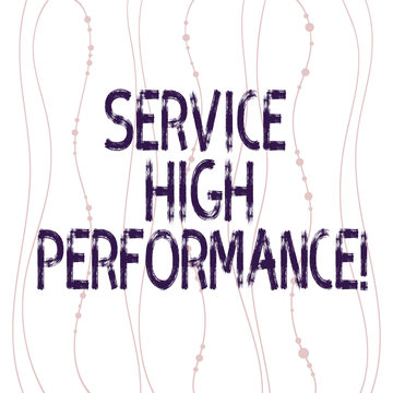 Text sign showing Service High Perforanalysisce. Conceptual photo Managing utilization of resources Uptime guarantee Vertical Curved String Free Flow with Beads Seamless Repeat Pattern photo