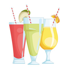 Refresment set of natural juices