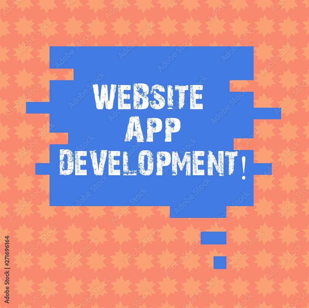 Poster writing note showing website app development. business photo showcasing creation of application prog