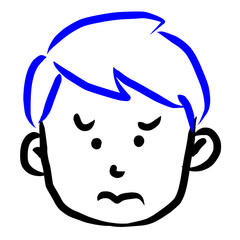 顔アイコン　男性　筆　表情