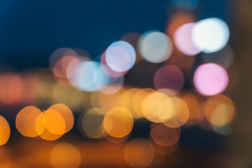 Light night city bokeh abstract background