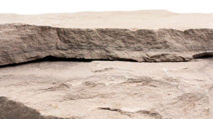 Rock empty table front of blurred white background, for product display, Blank for mockup design.