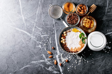 Rice pudding with honey and cinnamon