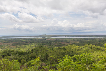 Cebu Province Camotes Islands lake danao mountain view with background of another islands in the sea 