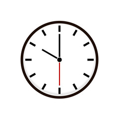 Vector black clock icon. Vector illustration.