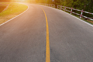 Naklejka premium Rural road with stiles marking lines white stripes texture Background.
