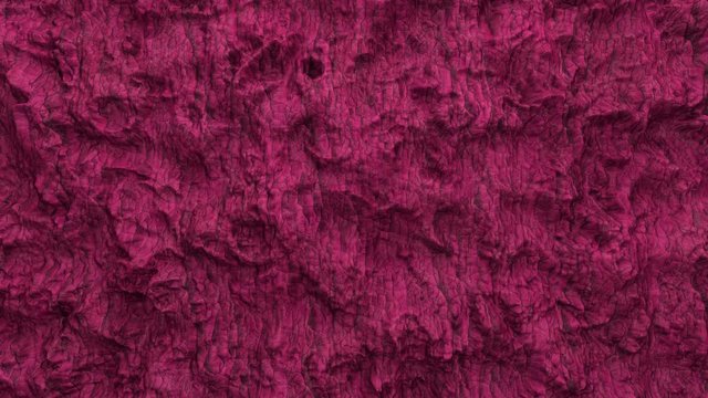 Volume texture of wood, stone, clay or corkwood. 3D animation of pink pattern.
