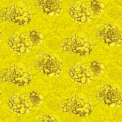 Gardinen Trendige Blumen Nature floral vector seamless pattern. Silhouettes of many different green flowers. Ornate natural background. Fresh organic template for design, textile, wallpaper, carton, ceramic tile, banner.  © Irina Ikar