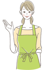 エプロン　女性　案内