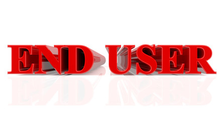 Fototapeta premium 3D END USER word on white background 3d rendering