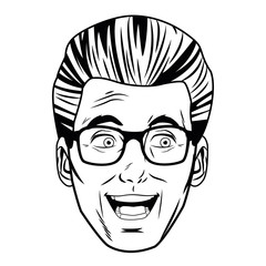 man face avatar profile picture black and white