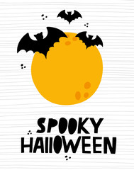 Halloween greeting card,  spooky bats, design for party invitations, flyers, banner and much more.