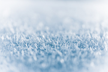 Obraz premium Winter background, frost, ice crystals close up