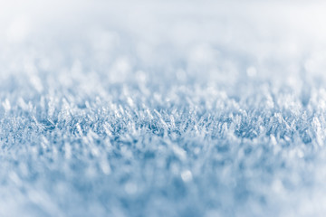 Winter background, frost, ice crystals close up