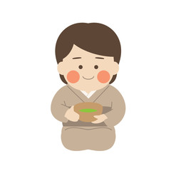 女性キャラクター茶道
