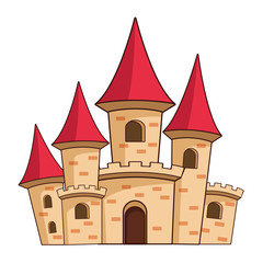 big medieval castle icon cartoon