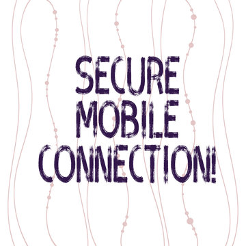 Text sign showing Secure Mobile Connection. Conceptual photo Encrypted by one or more security protocols Vertical Curved String Free Flow with Beads Seamless Repeat Pattern photo