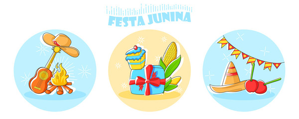 Festa Junina Celebration of Brazil festival in vector
