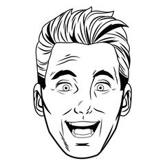 man face avatar profile picture black and white
