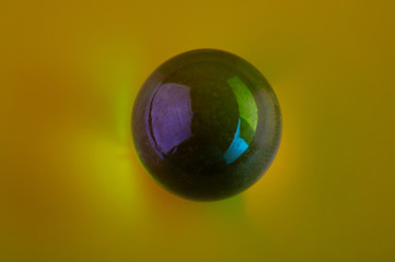 Close up of dark glass ball