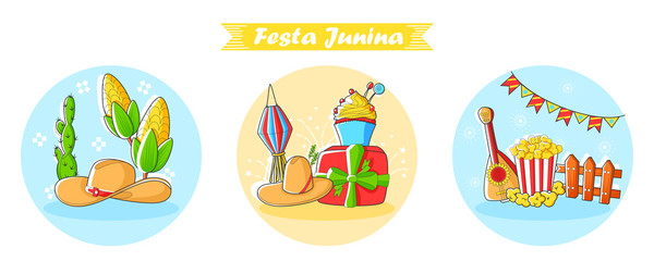 Festa Junina Celebration of Brazil festival in vector