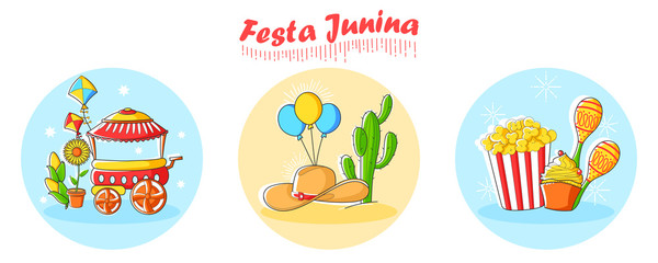 Festa Junina Celebration of Brazil festival in vector