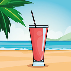 Delicious and natural juice with fruit