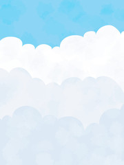 Fototapeta premium 青空と雲の背景素材・縦01