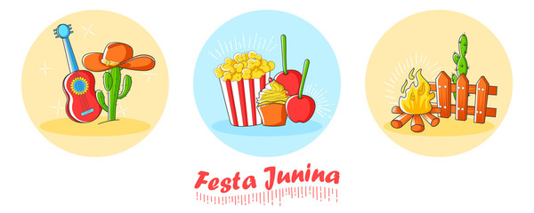 Fototapeta premium Festa Junina Celebration of Brazil festival in vector