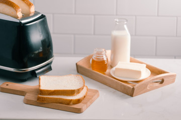 Toaster toasted bread sheet looking yummy for morning meal