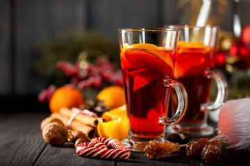 Christmas hot mulled wine