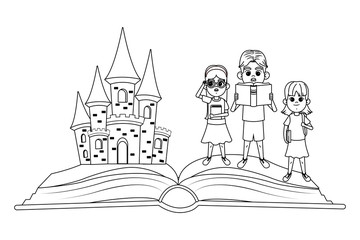 fantasy book with stories character black and white