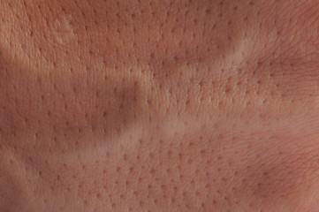 Pink skin surface with pores
